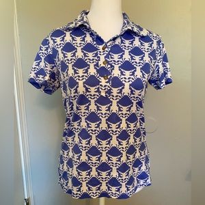 Lilly Pulitzer White Label Kimber polo printed Pinched by a crab size Small.
